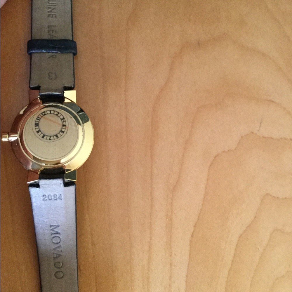 Movado retro museum dial black watch w leather - Picture 4 of 6